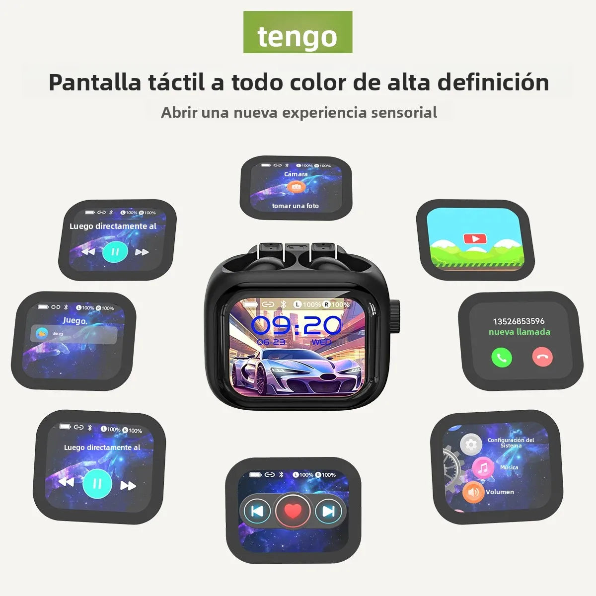 [Pantalla Ultra HD] auriculares HTC NE40 Bluetooth V6 TWS auriculares inalámbricos deportivos traductor AI auricular micrófono de reducción de ruido en la oreja