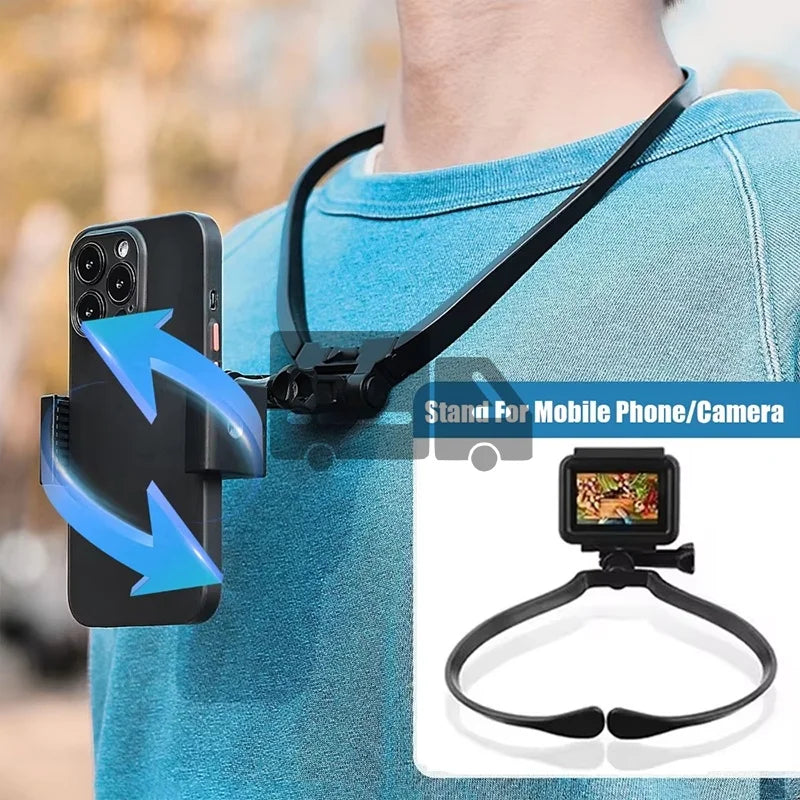 Soporte para el cuello para Selfie para teléfono móvil, manos libres, soporte para teléfono perezoso, soporte colgante Universal para IPhone GoPro 13 DJI Dock Racket-MovilExpressShop