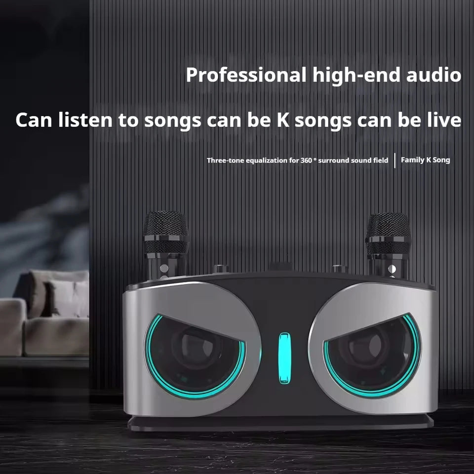 Altavoz Bluetooth inalámbrico portátil para Karaoke, máquina De micrófono, Subwoofer, caja De sonido potente, música, Caixa De Som Bocina Audio-MovilExpressShop