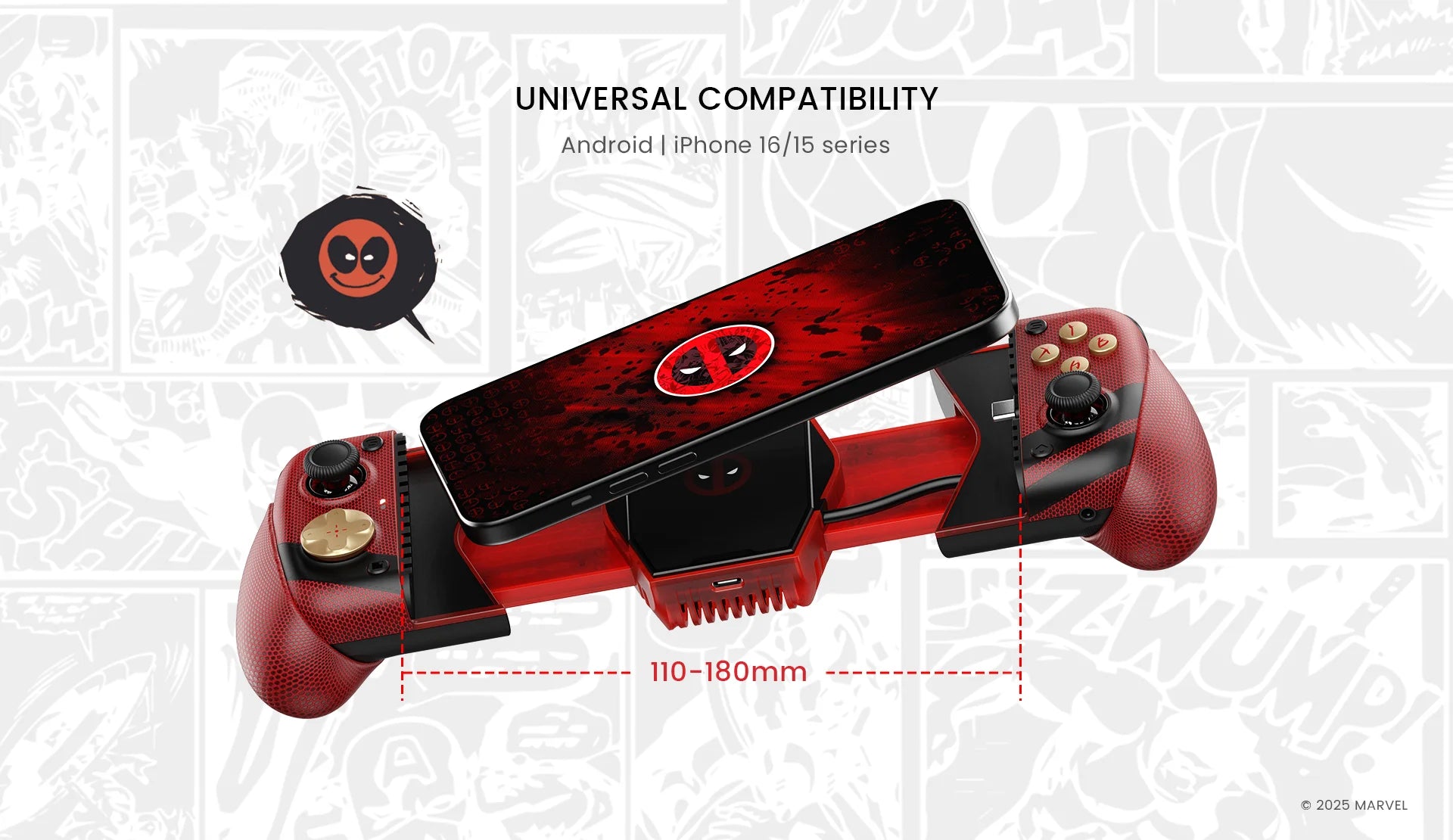 Controlador de juegos móvil GameSir X3 Pro DeadPool Edition para iPhone 15 y Android tipo C Gamepad con palos de efecto Hall
