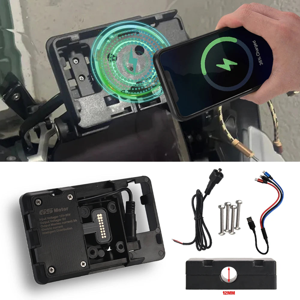 Soporte de navegación GPS para teléfono móvil, USB 20225, soporte de carga inalámbrica para BMW R1200RT 2014 - 2024 2023 R1250RT R 1200 1250 RT