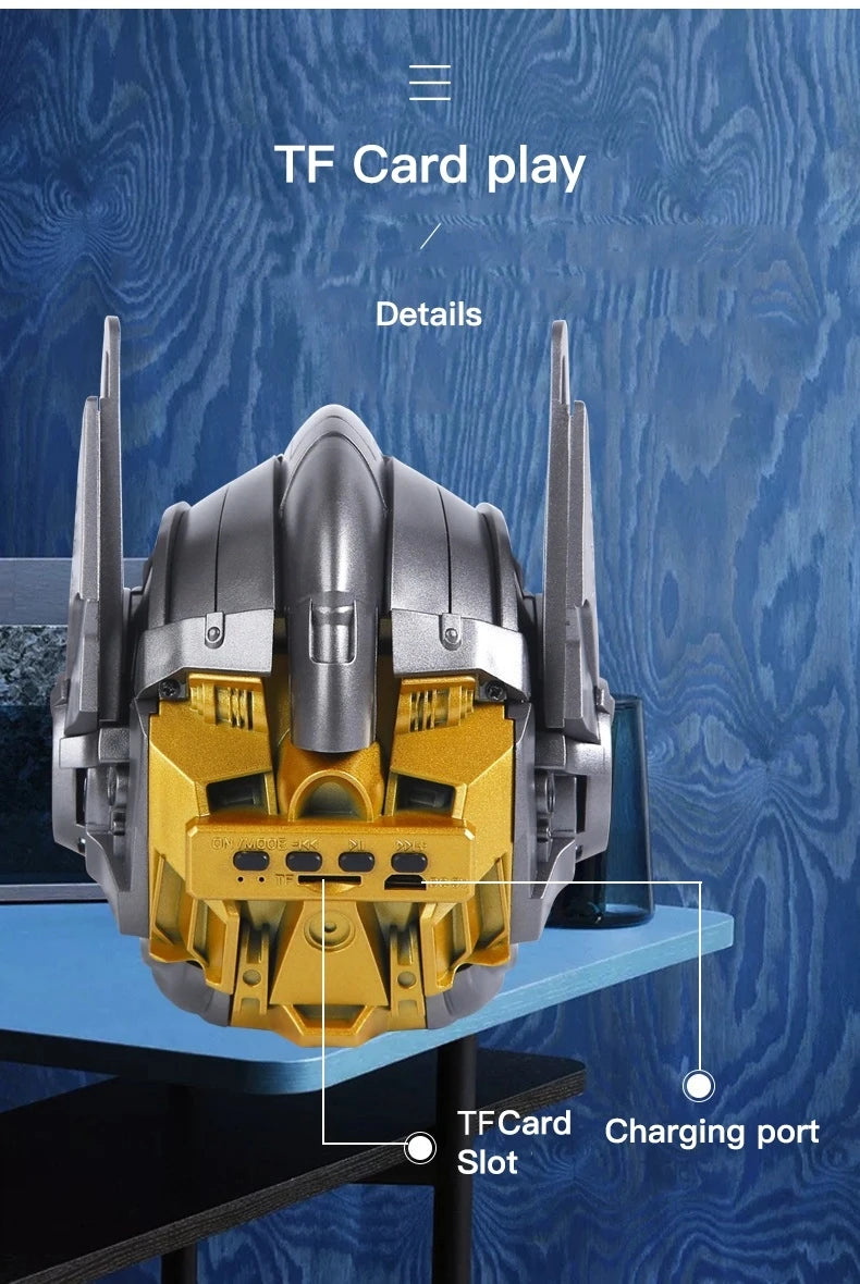 Altavoz inalámbrico con Bluetooth, dispositivo multifuncional para exteriores, transformador Optimus Prime, tarjeta TF, Radio FM, Subwoofer, regalo para ordenador