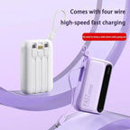ROMOSS 4 en 1 Power Bank 500000mAh Gran Capacidad Cables Integrados Pantalla Digital Inteligente Ligera Batería Portátil Para iPhone y android