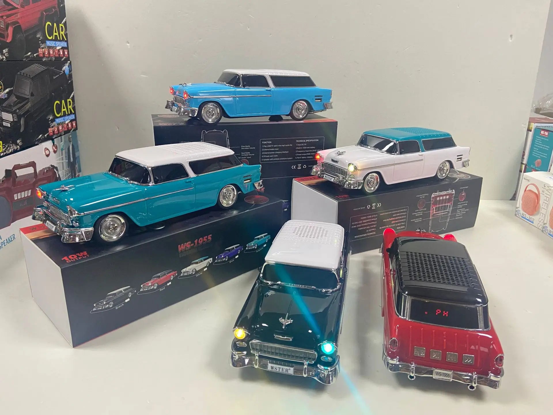 Altavoz Bluetooth WSTER WS-1955 Retro Sedan-MovilExpressShop