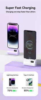 Mini cápsula 50000mAh banco de energía de alta capacidad batería externa de carga rápida inalámbrica portátil para iPhone Huawei Samsung