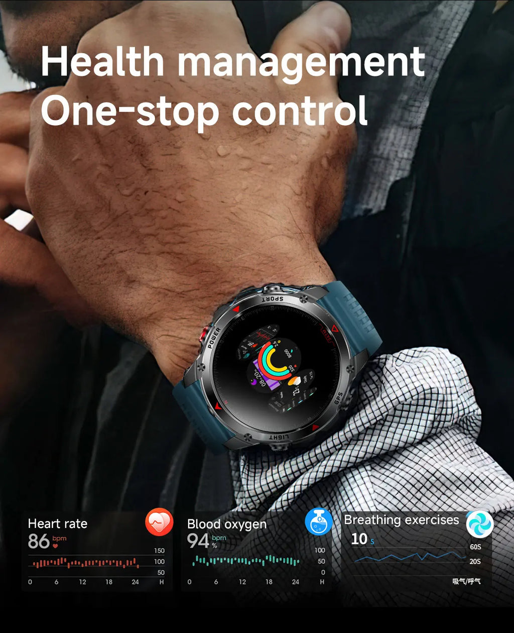 GUHUAVMI 2025 – Smartwatch Deportivo Grado Militar-MovilExpressShop