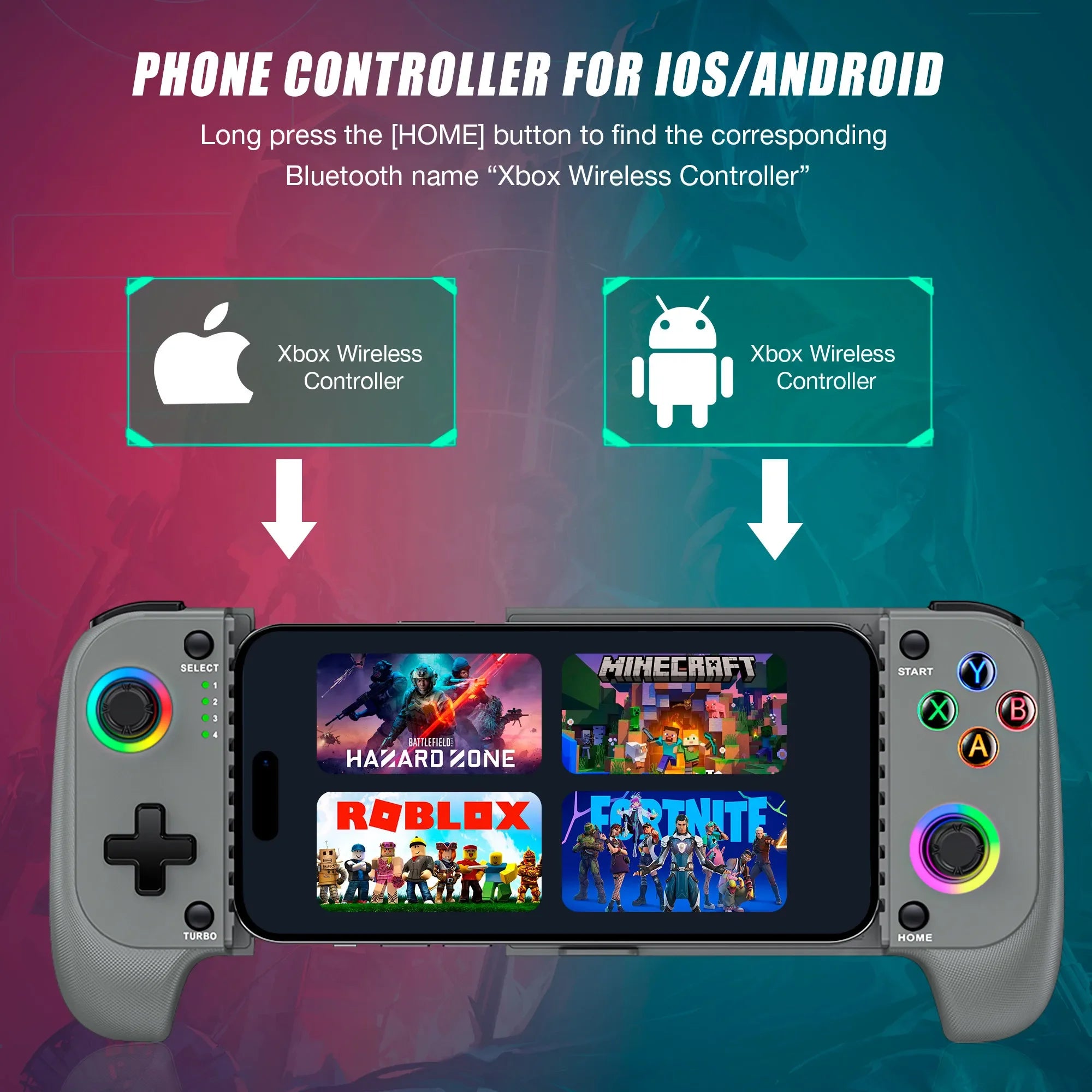 BEBONCOOL MC103 Gamepad tipo C controlador de teléfono móvil efecto Hall mango de estiramiento Joystick Android Ps juego en la nube personalizado-MovilExpressShop