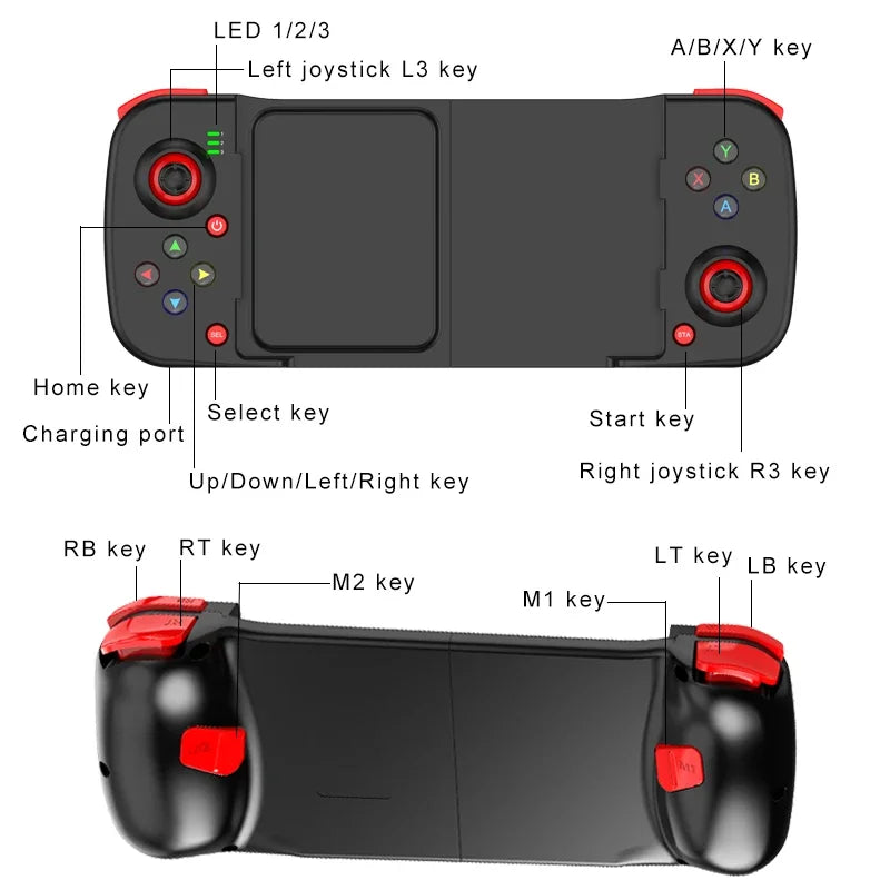 Mando inalámbrico D3 BT5.0, controlador de juego extensible para teléfono móvil, Android IOS-MovilExpressShop