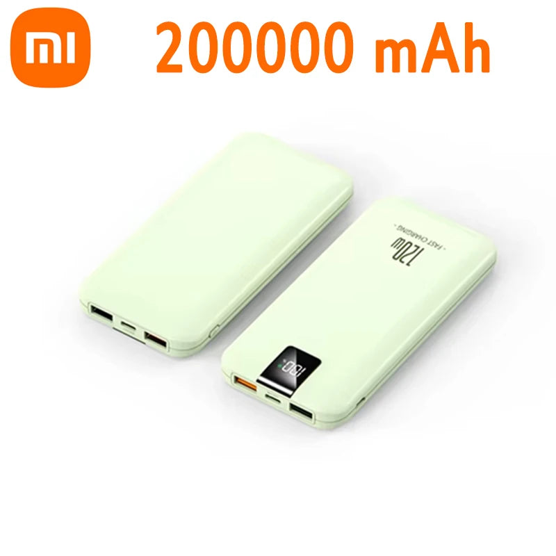 Batería de carga súper rápida Xiaomi 120W 200000 Banco de energía mAh 100000 Pantalla digital cuadrada portátil liviana de alta capacidad mAh-MovilExpressShop