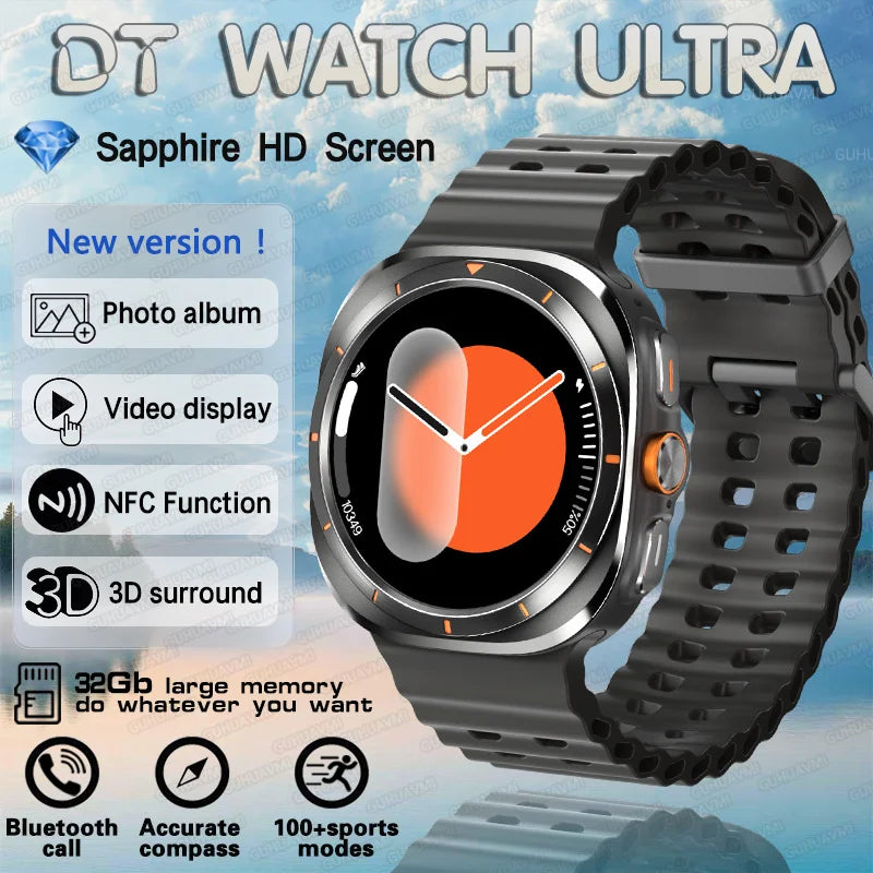2025 nuevo reloj DT 7 Ultra reloj inteligente hombres 32GB memoria vídeo GPS NFC 47mm AMOLED Fitness rastreador deportivo salud relojes inteligentes mujeres