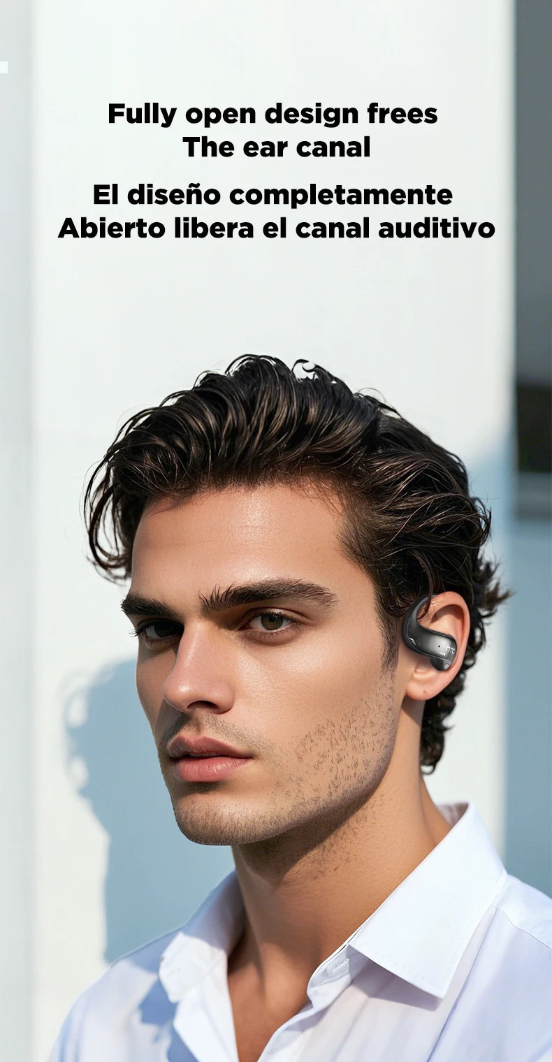 HTC NE19 auriculares Bluetooth IA OWS auriculares inalámbricos deportivos con micrófono potentes graves IA traductor auriculares impermeables de larga duración-MovilExpressShop