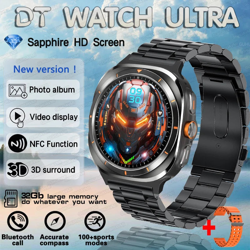 2025 nuevo reloj DT 7 Ultra reloj inteligente hombres 32GB memoria vídeo GPS NFC 47mm AMOLED Fitness rastreador deportivo salud relojes inteligentes mujeres