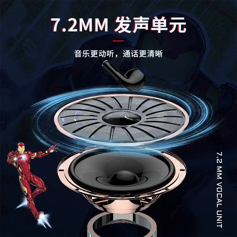 Marvel Spider Man Auriculares Bluetooth Dibujos animados Capitán América Mini Auriculares Bluetooth con bajo retardo y larga duración de la batería-MovilExpressShop
