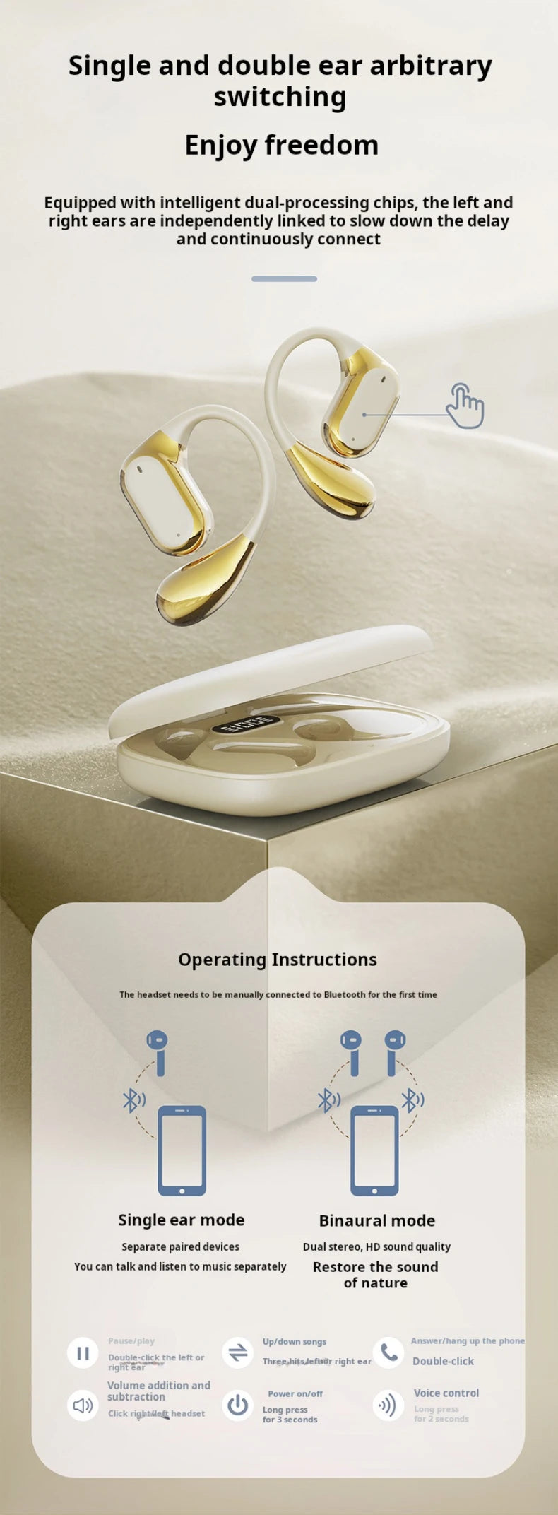 Original Xiaomi Q11 auriculares Bluetooth no intrauditivos auriculares inalámbricos pantalla de alimentación con micrófono deportes auriculares de alta fidelidad juego-MovilExpressShop