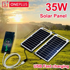 OnePlus-panel Solar de 35W con USB, resistente al agua, para exteriores, senderismo, Camping, batería portátil para Panel de carga de teléfono móvil-MovilExpressShop