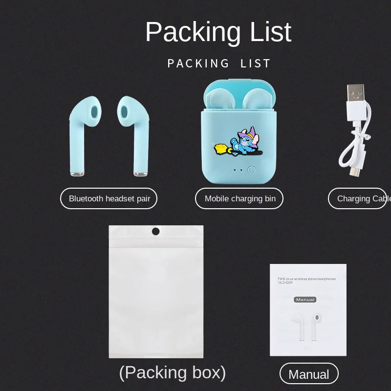 Disney-auriculares inalámbricos Stitzer TWS i7 Mini 2, cascos con Bluetooth 5,0, micrófono, estuche de carga, manos libres, novedad-MovilExpressShop