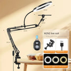 Soporte en vivo para teléfono móvil, iluminación superior profesional, cámara de disparo fija con grabación de instrucciones, palo Selfie de vídeo-MovilExpressShop