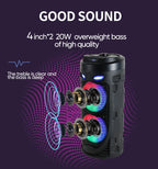 Altavoz Bluetooth portátil de baile cuadrado grande, columna de barra de sonido con luz LED colorida, caja de sonido KTV, Subwoofer Inalámbrico, Boombox de alta fidelidad-MovilExpressShop