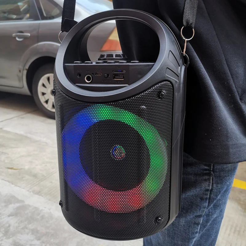 Altavoz Bluetooth portátil de baile cuadrado grande, columna de barra de sonido con luz LED colorida, caja de sonido KTV, Subwoofer Inalámbrico, Boombox de alta fidelidad-MovilExpressShop