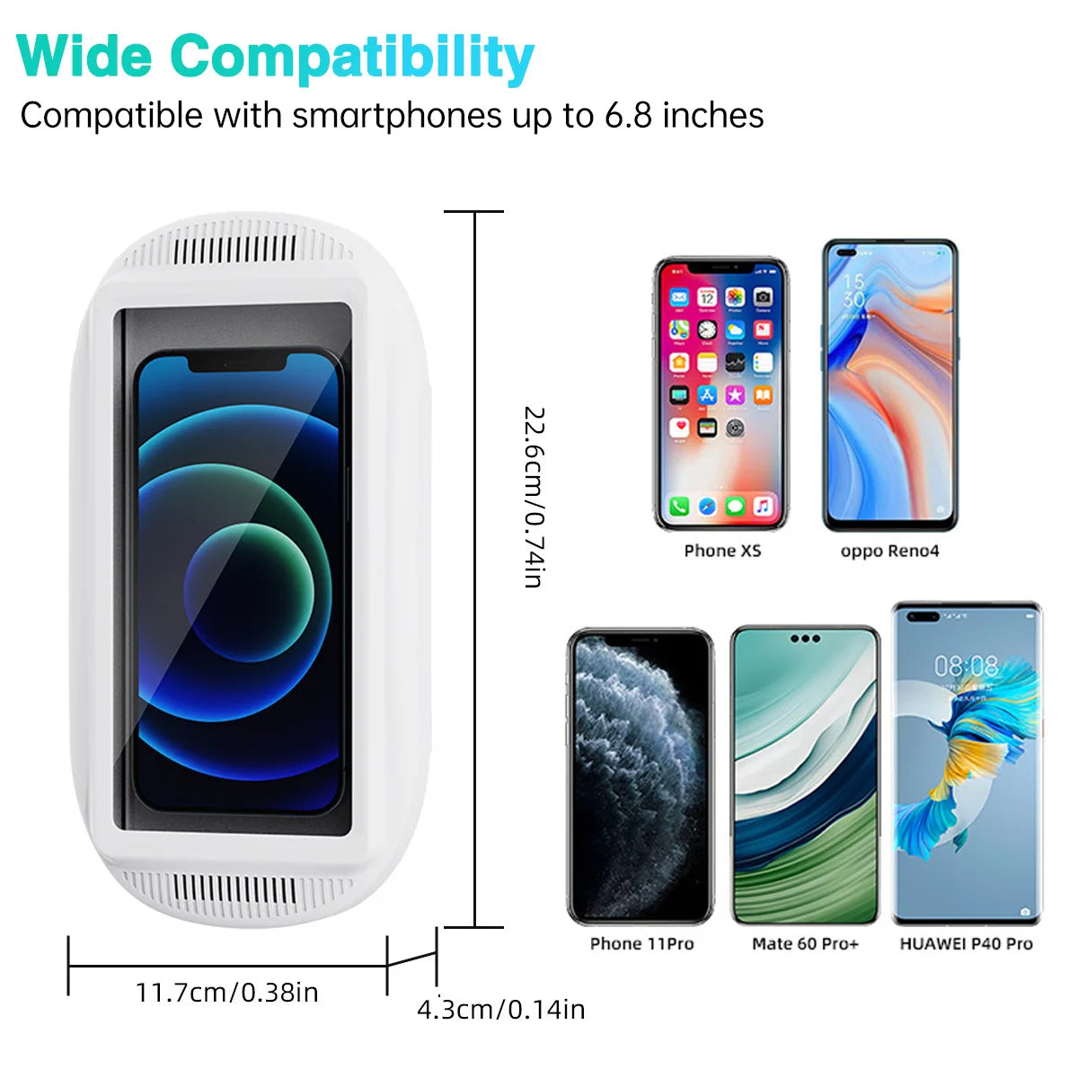 Soporte para teléfono de ducha mejorado, resistente al agua con orificio para altavoz, soporte para teléfono de ducha Screentouch, funda para baño, bañera, cocina-MovilExpressShop