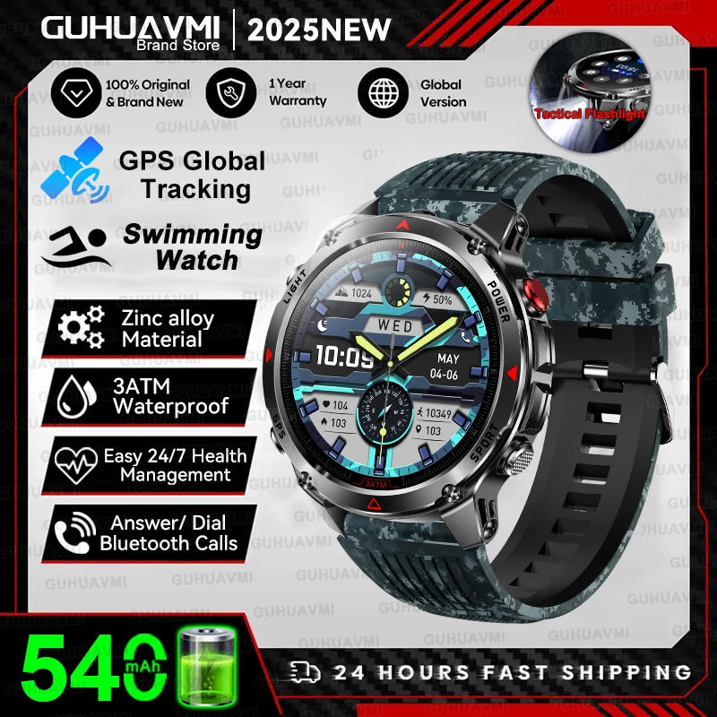 GUHUAVMI 2025 – Smartwatch Deportivo Grado Militar-MovilExpressShop