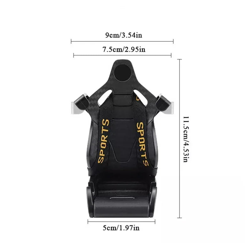 Soporte para teléfono de coche forma de asiento de carreras, soporte con ventosa para teléfono inteligente, soporte para móvil en coche para Iphone y Android