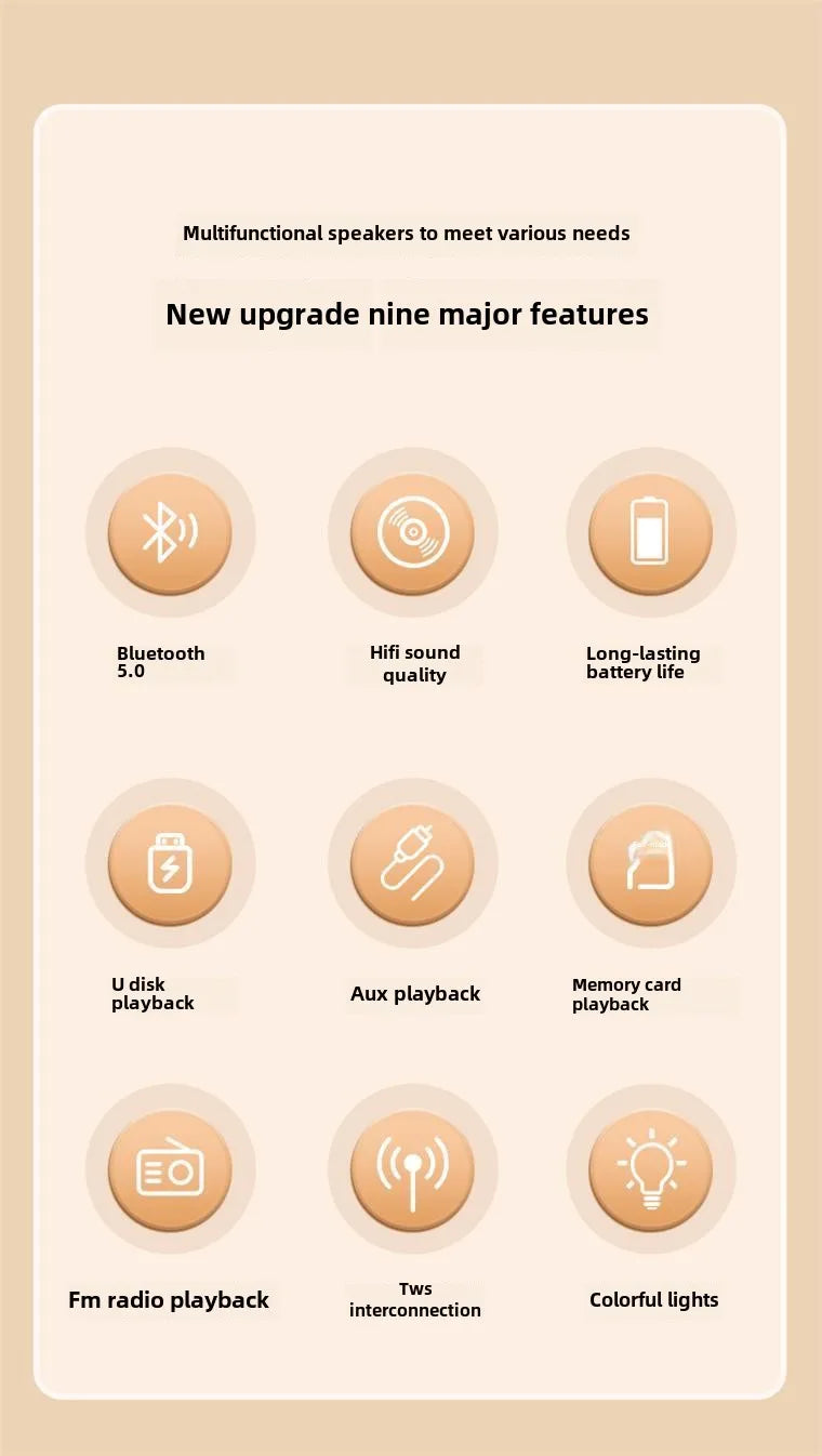 Pikachu Altavoz Bluetooth inalámbrico Altavoz pequeño portátil Subwoofer pesado Mini Bluetooth bajo Subwoofer regalos-MovilExpressShop