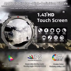 2025 nuevo reloj inteligente militar con llamada Bluetooth, brújula GPS integrada, altímetro barométrico, relojes inteligentes deportivos impermeables 10ATM para hombres