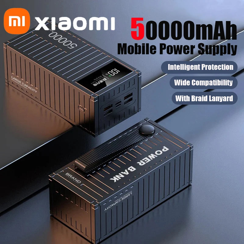 Banco de energía de carga portátil de gran capacidad de 50000mAh con 6 interfaces que soporta carga rápida de 120W adecuado para Xiaomi iPhone