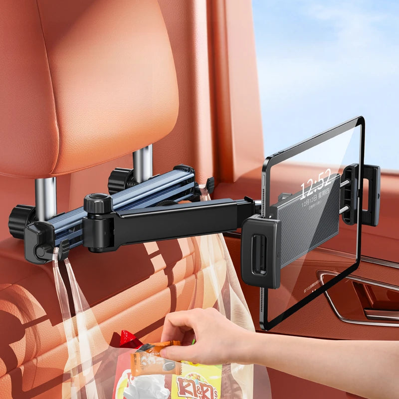 Soporte para tableta Hipacool para reposacabezas de coche, soporte ajustable para teléfono de coche, asiento trasero con gancho oculto para teléfono de 4,7-13 ", iPad 360 ° Ruirar