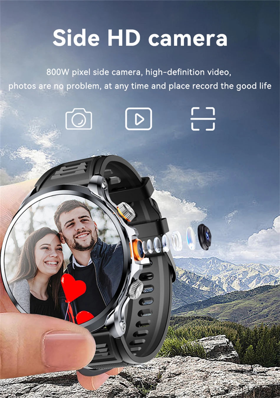 Reloj inteligente Android Netcom completo 5G/4G con cámara con tarjeta SIM videollamada AMOLED GPS WIFI Google Play mapas reloj inteligente para hombres y mujeres
