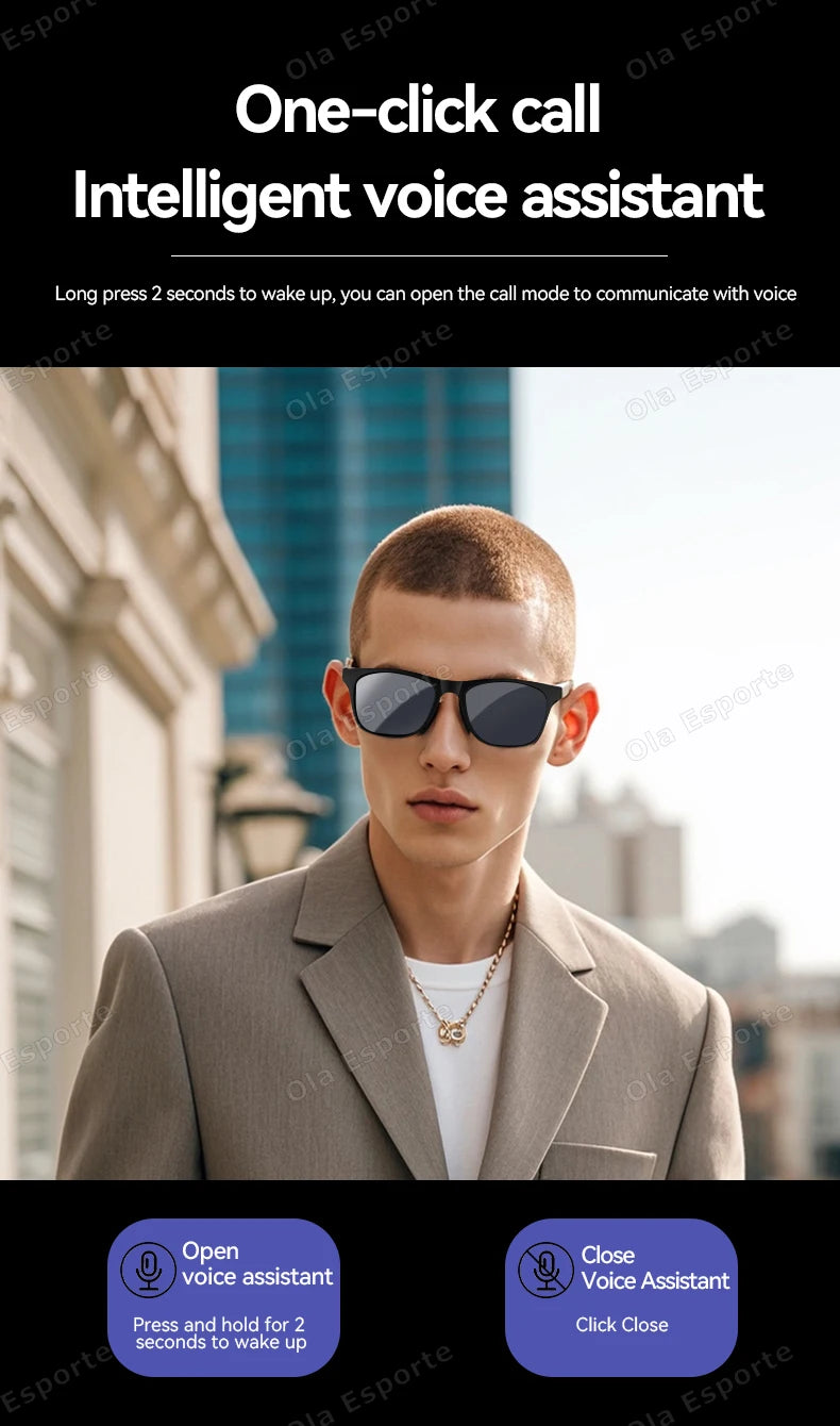 Nuevas gafas inteligentes inalámbricas con Bluetooth con Anti-UV, gafas de llamada, hombres y mujeres-MovilExpressShop