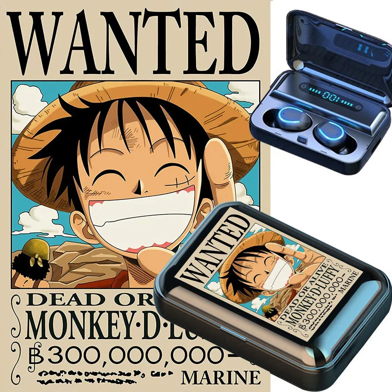 ONE PIECE Luffy Zoro Auriculares inalámbricos con Bluetooth Binaural pequeños en los oídos Anime estéreo bajo TWS auriculares deportivos para teléfono-MovilExpressShop