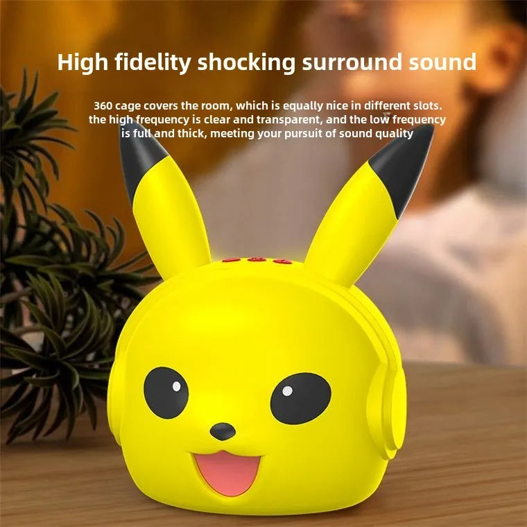 Pikachu Altavoz Bluetooth inalámbrico Altavoz pequeño portátil Subwoofer pesado Mini Bluetooth bajo Subwoofer regalos-MovilExpressShop