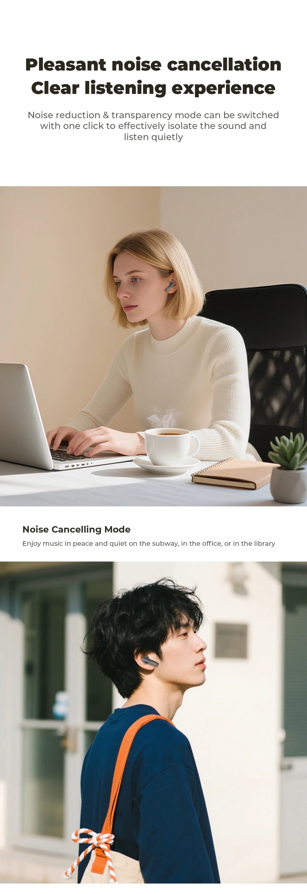 [Pantalla Ultra HD] auriculares HTC NE40 Bluetooth V6 TWS auriculares inalámbricos deportivos traductor AI auricular micrófono de reducción de ruido en la oreja