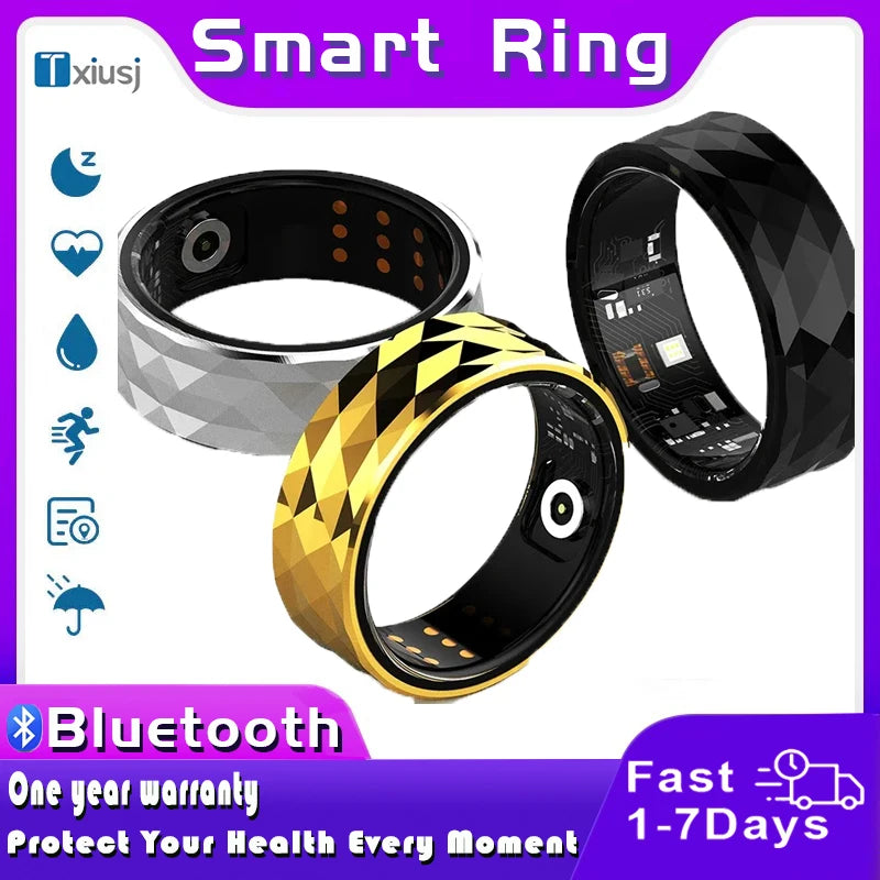 Smart Ring 2024 – Monitor de temperatura corporal, resistente al agua, compatible con Android e iOS-MovilExpressShop