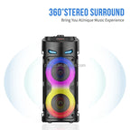 Altavoz Bluetooth portátil de baile cuadrado grande, columna de barra de sonido con luz LED colorida, caja de sonido KTV, Subwoofer Inalámbrico, Boombox de alta fidelidad-MovilExpressShop