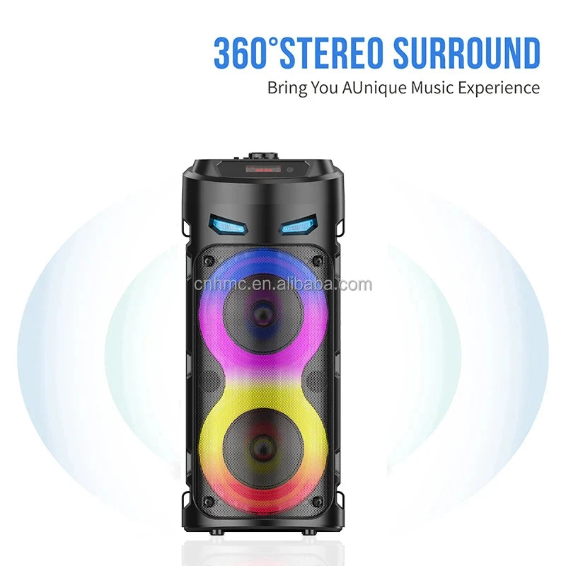 Altavoz Bluetooth portátil de baile cuadrado grande, columna de barra de sonido con luz LED colorida, caja de sonido KTV, Subwoofer Inalámbrico, Boombox de alta fidelidad-MovilExpressShop