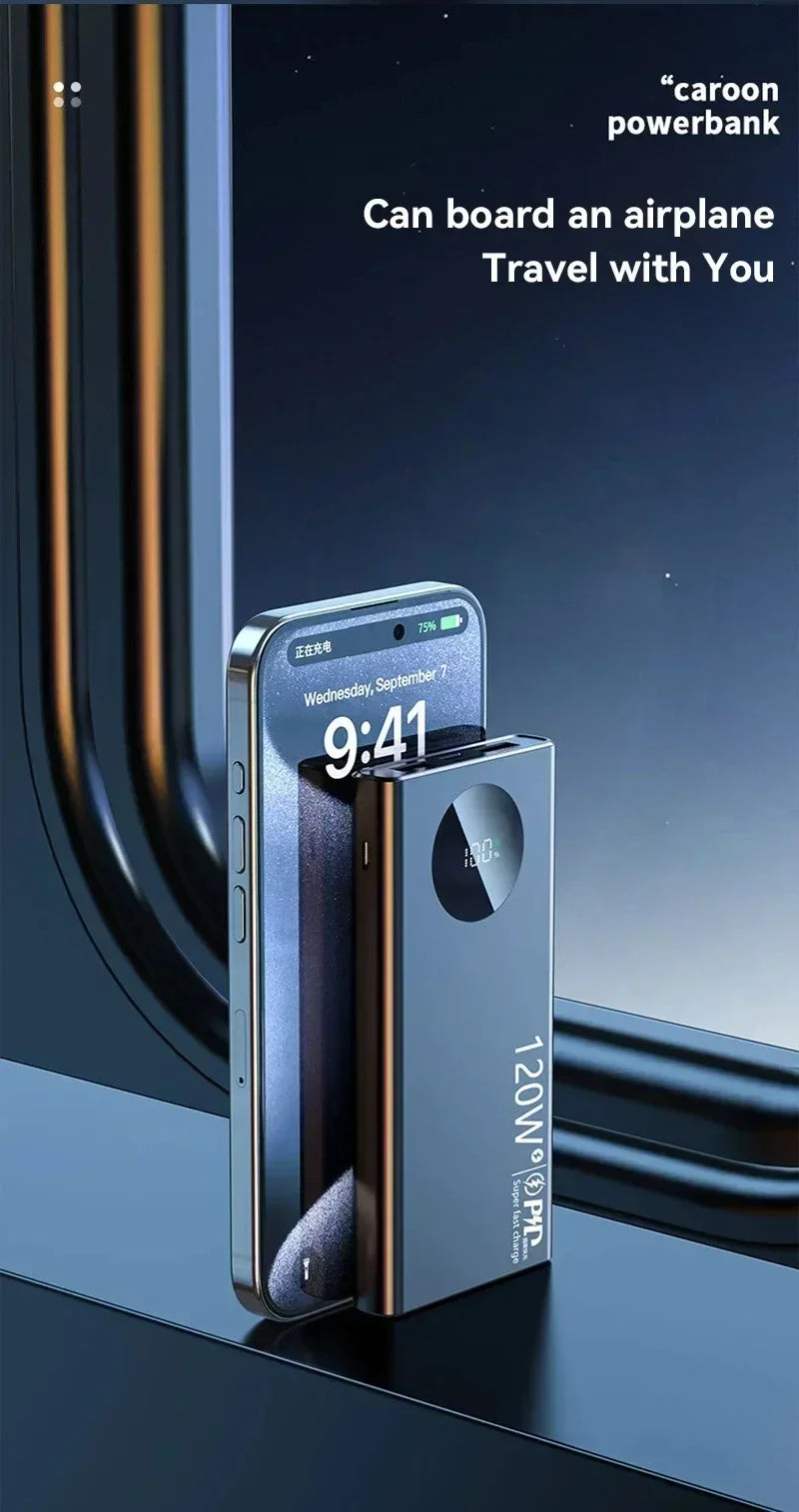 ONEPLUS 120W 200000mAh banco de energía de alta capacidad carga súper rápida cargador de batería portátil para iPhone Samsung Huawei-MovilExpressShop