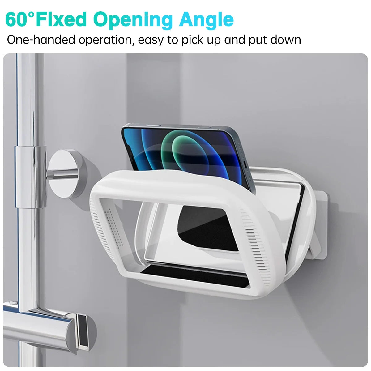 Soporte para teléfono de ducha mejorado, resistente al agua con orificio para altavoz, soporte para teléfono de ducha Screentouch, funda para baño, bañera, cocina-MovilExpressShop