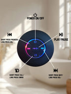 Altavoz Bluetooth resistente al agua con luces LED coloridas, fuerte ventosa y soporte para teléfono, mini altavoz portátil para exteriores/espectáculos-MovilExpressShop