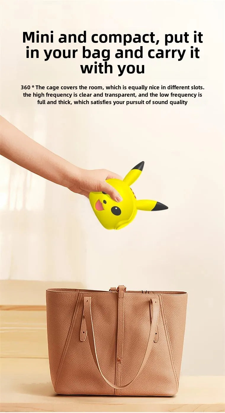 Pikachu Altavoz Bluetooth inalámbrico Altavoz pequeño portátil Subwoofer pesado Mini Bluetooth bajo Subwoofer regalos-MovilExpressShop