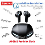 Lenovo XT53 auriculares de traducción TWS Bluetooth HD llamadas de voz auriculares con reducción de ruido para viajes de oficina auriculares con traductor AI