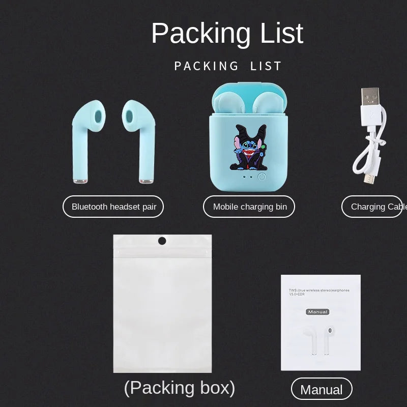 Disney-auriculares inalámbricos Stitzer TWS i7 Mini 2, cascos con Bluetooth 5,0, micrófono, estuche de carga, manos libres, novedad-MovilExpressShop