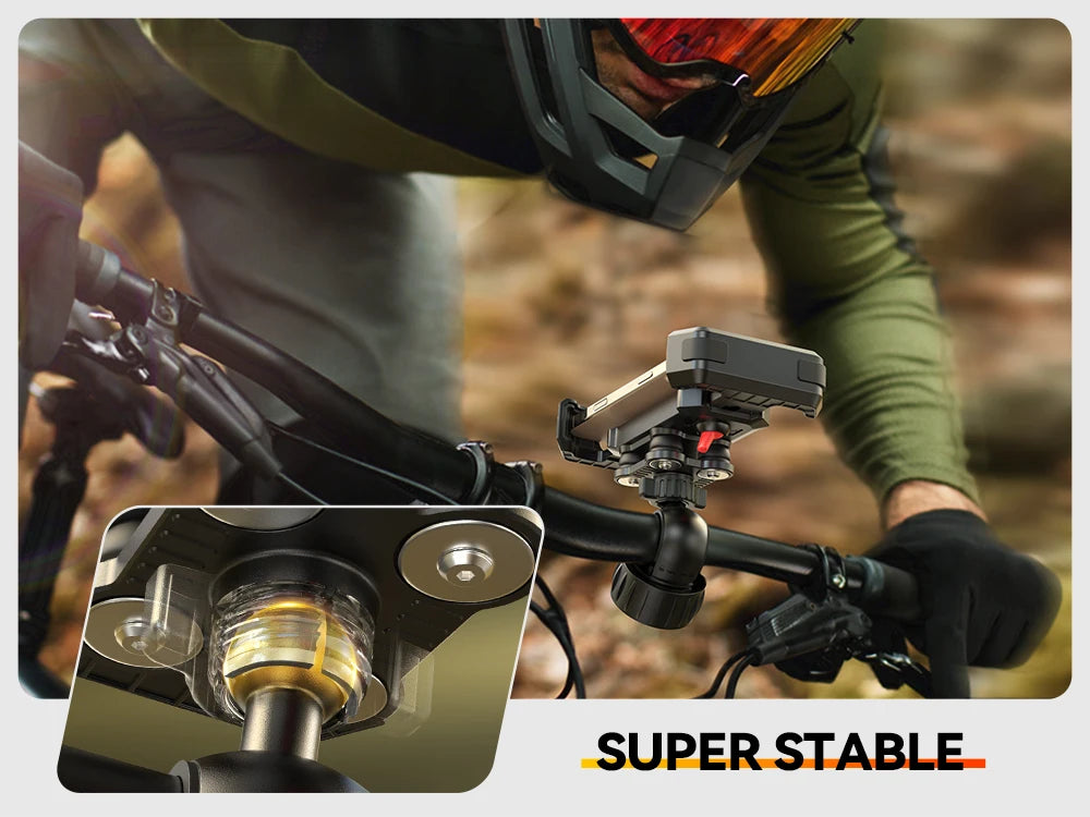 Joyroom Soporte para teléfono antivibración para bicicleta o moto Instalación rápida Soporte para teléfono para motocicleta con amortiguador de vibración para teléfonos de 4,7-7"-MovilExpressShop
