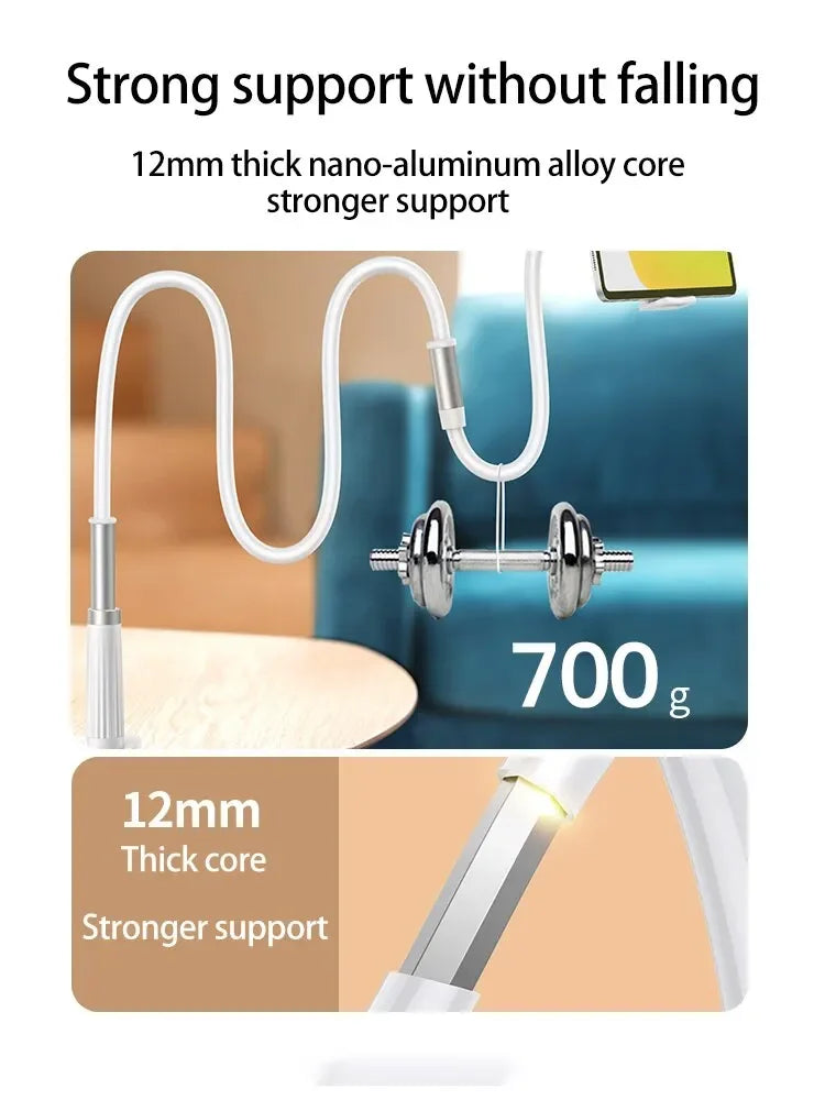 Soporte para teléfono móvil con Clip 360, soporte portátil Flexible para cama perezosa, soporte de escritorio, Base de soporte para iPhone, Samsung y Xiaomi