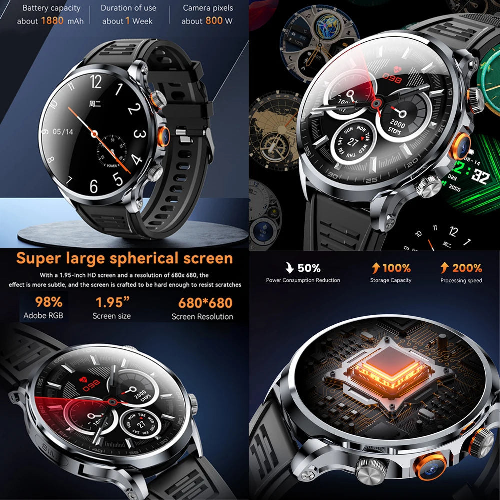 Reloj inteligente Android Netcom completo 5G/4G con cámara con tarjeta SIM videollamada AMOLED GPS WIFI Google Play mapas reloj inteligente para hombres y mujeres