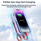 Banco de energía inalámbrico magnético de 30000mAh con cable para Apple Watch, batería externa portátil de carga rápida para iPhone y Android