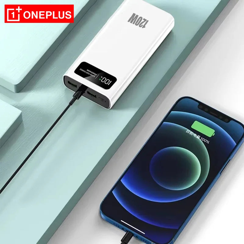 OnePlus 200000mAh pantalla Digital LED banco de energía de alta capacidad 120W carga súper rápida batería externa portátil-MovilExpressShop