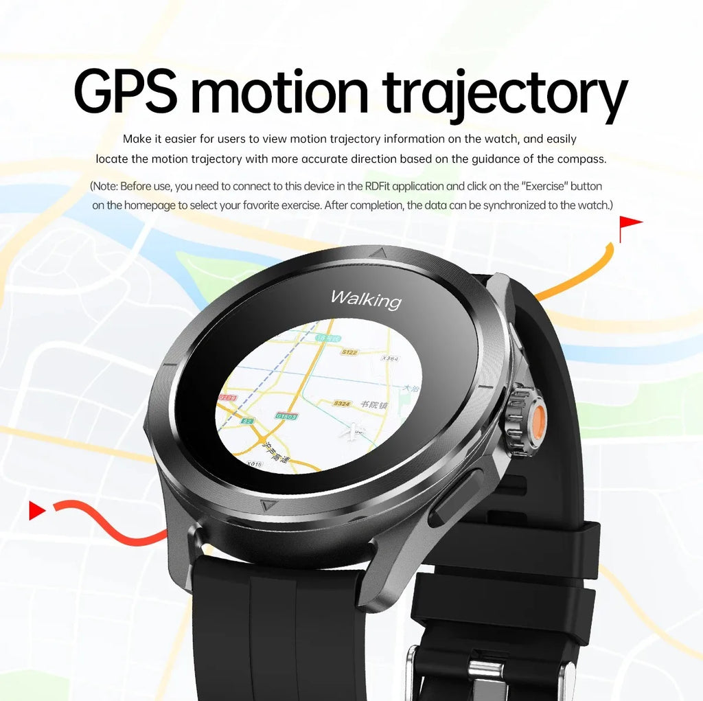 Nuevo para Xiaomi S4 Ultra deportes al aire libre reloj inteligente hombres 1,53 pulgadas AMOLED NFC GPS brújula ritmo cardíaco impermeable BT llamada Smartwatch